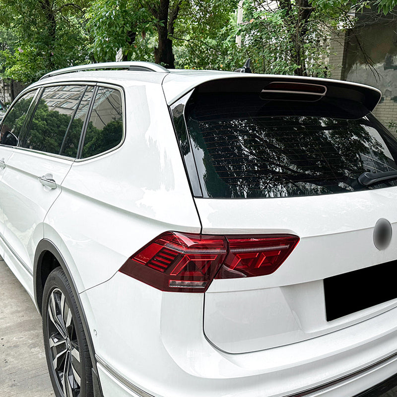 AutoStyle, rear window side spoilers, Glossy Black, Fits Volkswagen Tiguan II R-Line Facelift 2020-2024