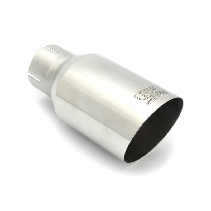 Ulter Sport, Uitlaatsierstuk - Rond Ø90mm schuin - Lengte 180mm - Montage ->50mm - Inox