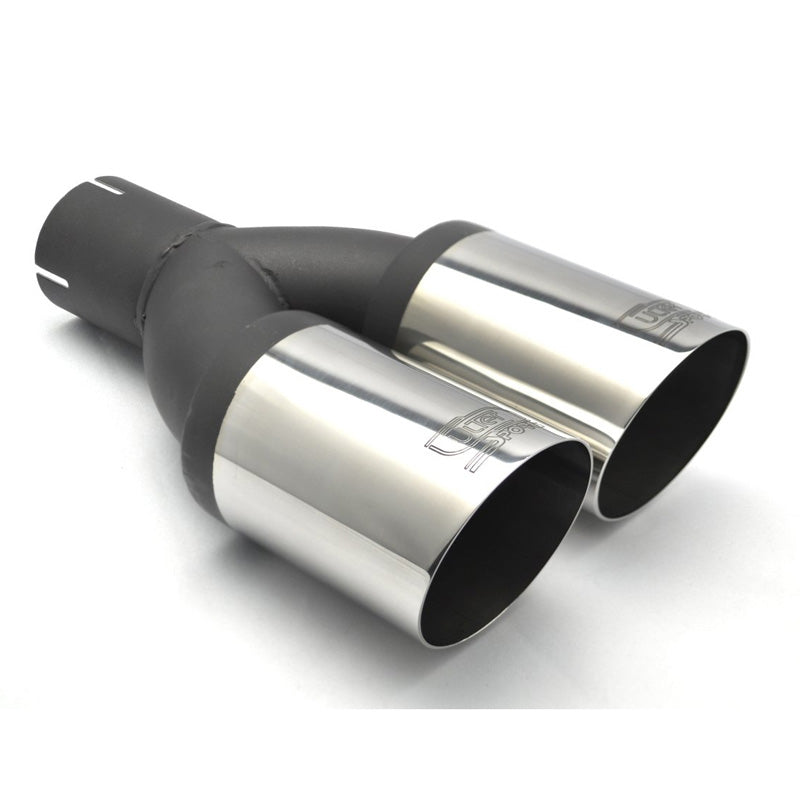 Ulter Sport, Tailpipe - Double Round Ø80mm Slanted - Length 280mm - Installation ->50mm - Inox