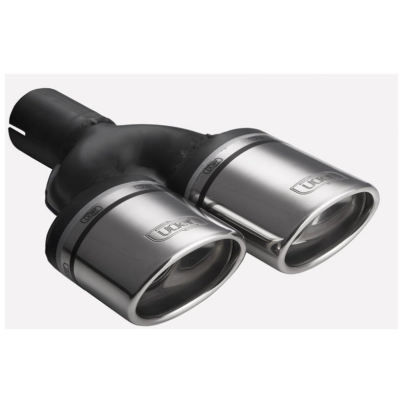 Ulter Sport, Exhaust Tip (Left) - Double Oval 95x65mm Slanted - Length 200/180mm - Installation ->50mm - Inox