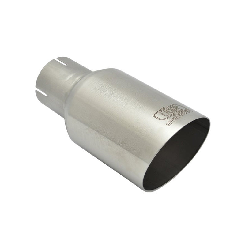 Ulter Sport, Uitlaatsierstuk - Rond Ø80mm schuin - Lengte 180mm - Montage ->50mm - Geborsteld satijn Inox