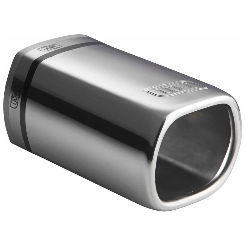 Ulter Sport, Uitlaatsierstuk - Rechthoekig 80x65mm - Lengte 120mm - Montage 40-55mm - Inox