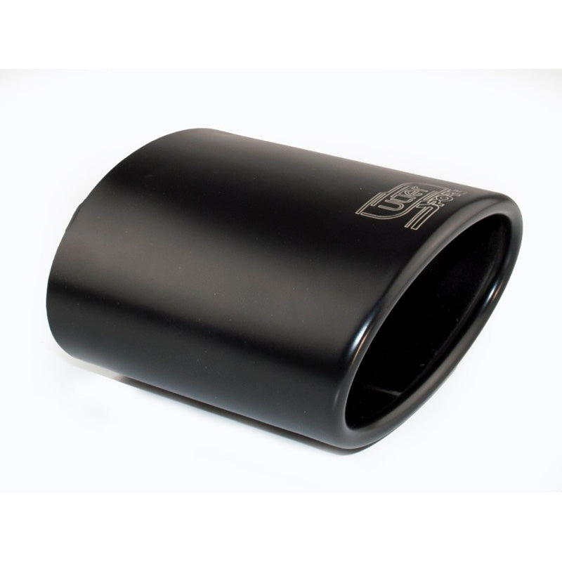 Ulter Sport, Exhaust tip - Oval 120x80mm Slanted - Length 120mm - Installation 50-65mm - Black Inox