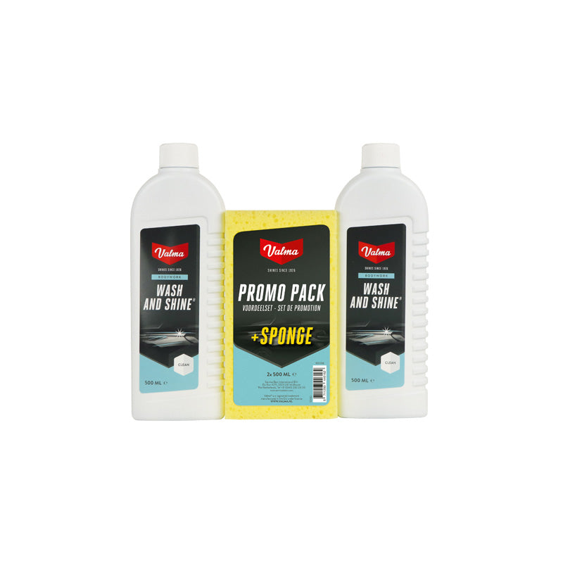 Valma, Wash & Shine Kit - 2x500ml + Sponge